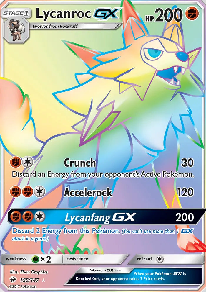 Lycanroc GX 155 Burning Shadows Pokesingles
