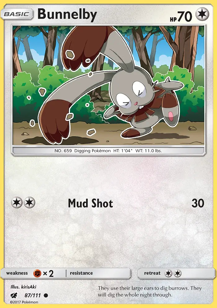 Bunnelby 87 Crimson Invasion Pokesingles