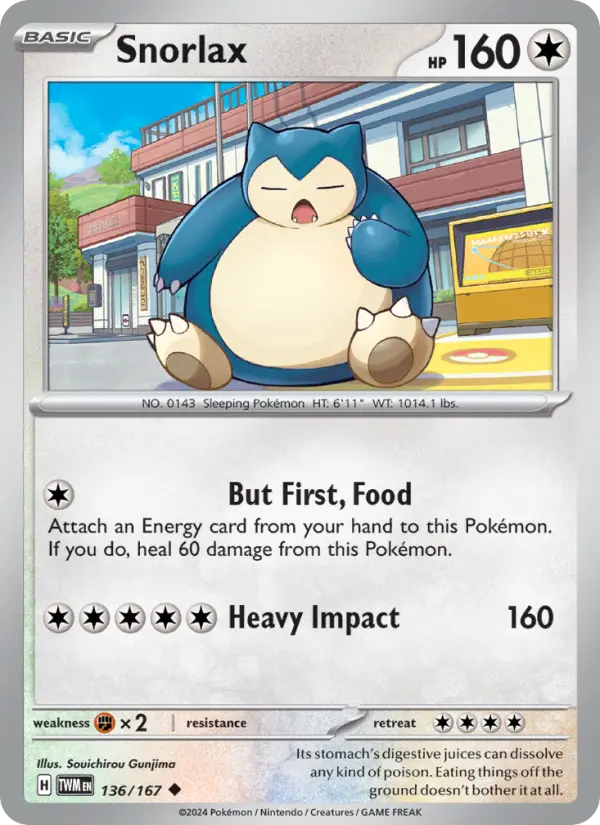 Snorlax 136 Twilight Masquerade Pokesingles