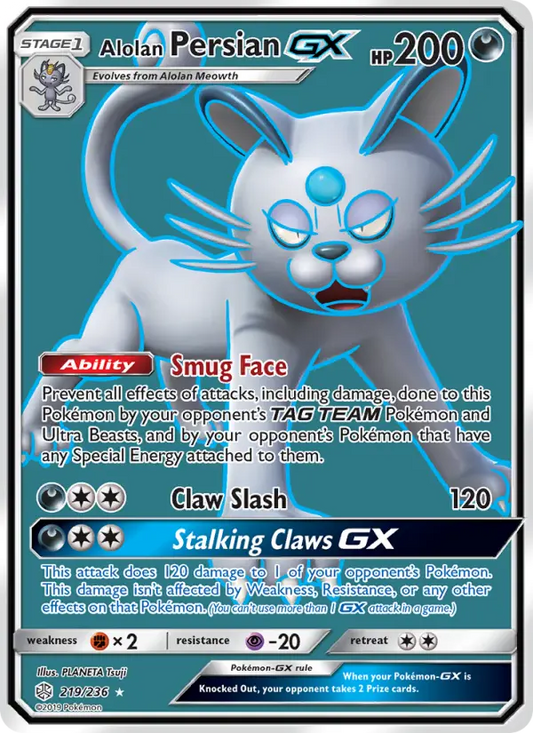 Alolan Persian GX 219 Cosmic Eclipse Pokesingles