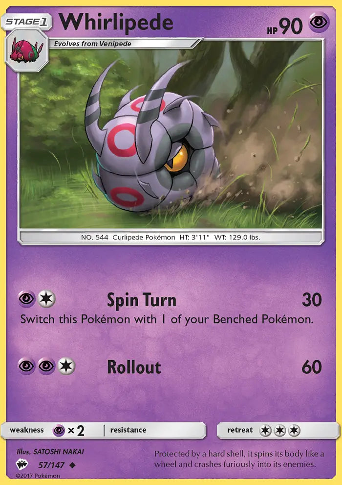 Whirlipede 57 Burning Shadows Pokesingles