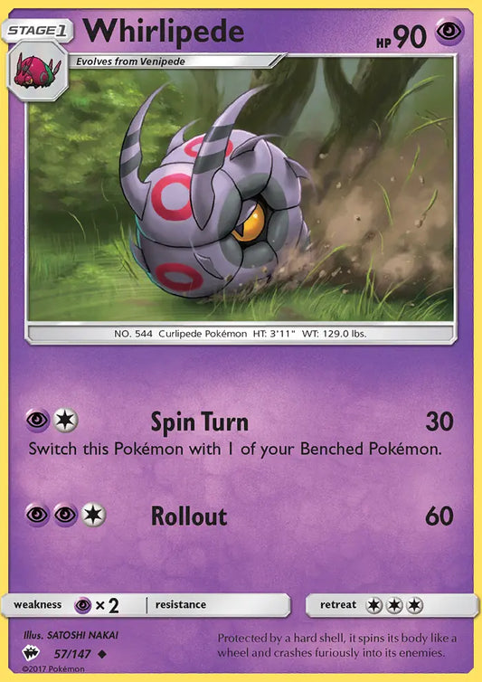 Whirlipede 57 Burning Shadows Pokesingles