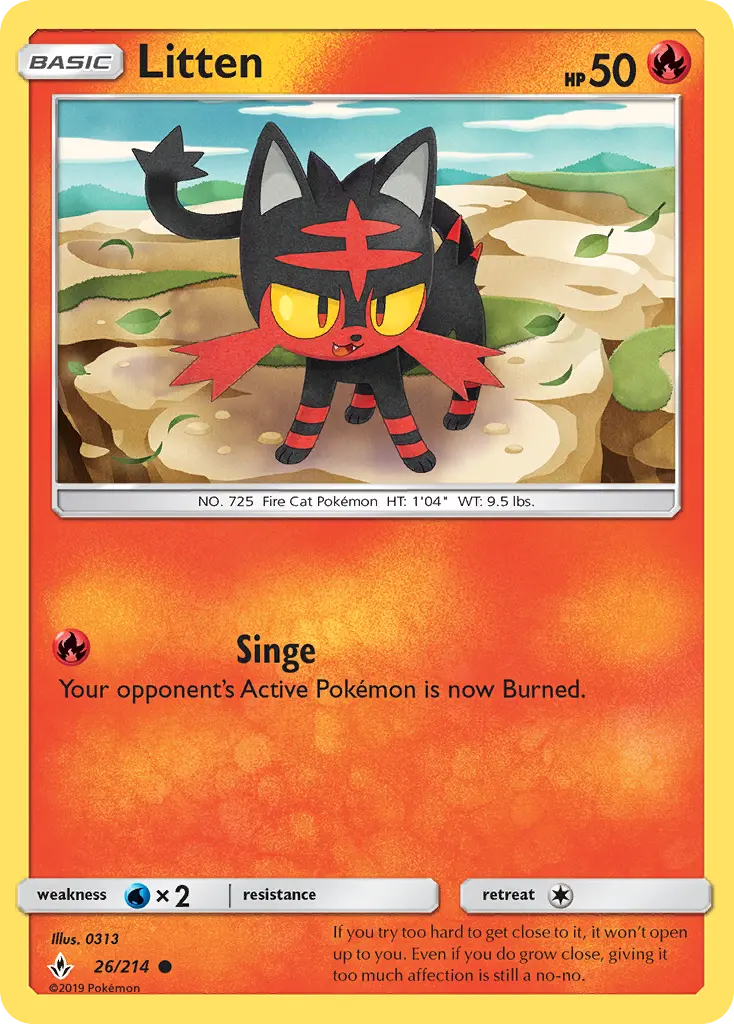 Litten 26 Unbroken Bonds Pokesingles
