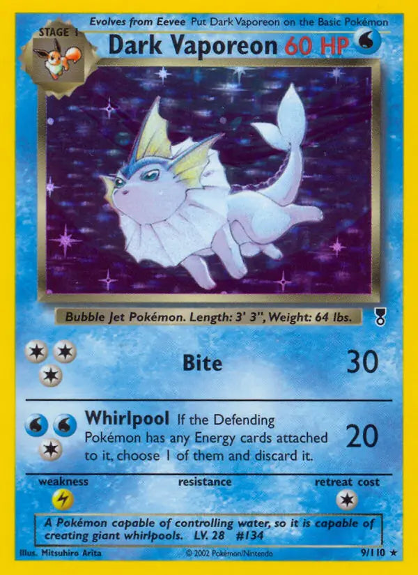 Dark Vaporeon 9 Legendary Collection Pokesingles