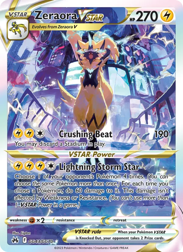 Zeraora VSTAR GG43 Crown Zenith Pokesingles