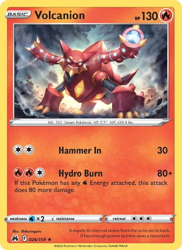 Volcanion 26 Crown Zenith Pokesingles
