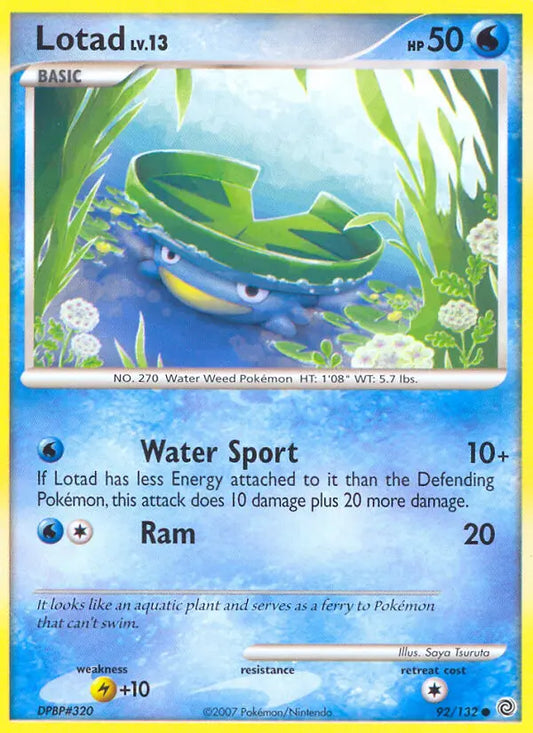 Lotad 92 Secret Wonders Pokesingles