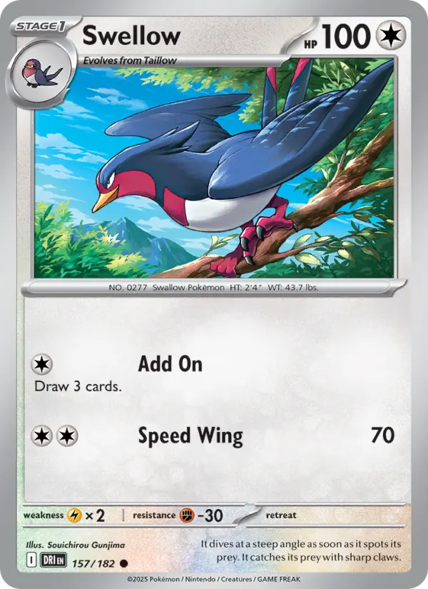 Swellow 157 Destined Rivals Pokesingles
