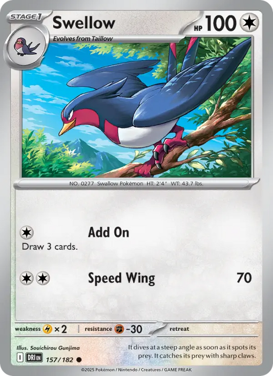 Swellow 157 Destined Rivals Pokesingles