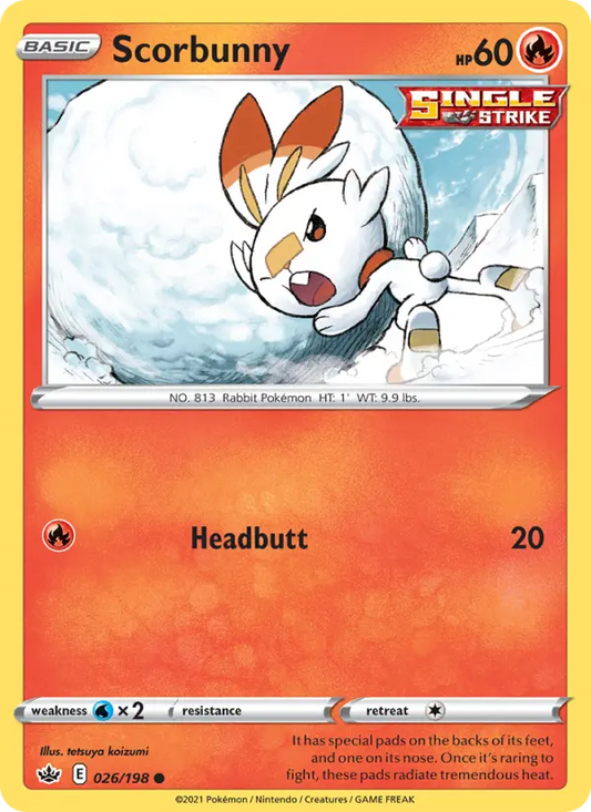 Scorbunny 26 Chilling Reign Pokesingles