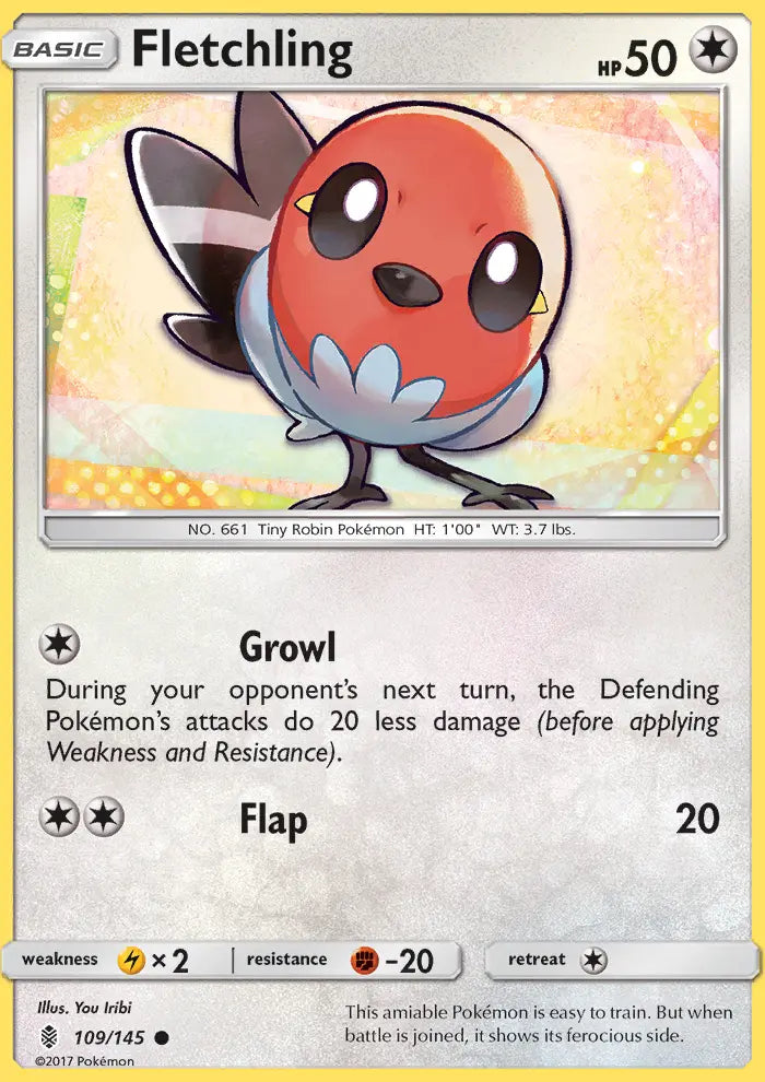 Fletchling 109 Guardians Rising Pokesingles