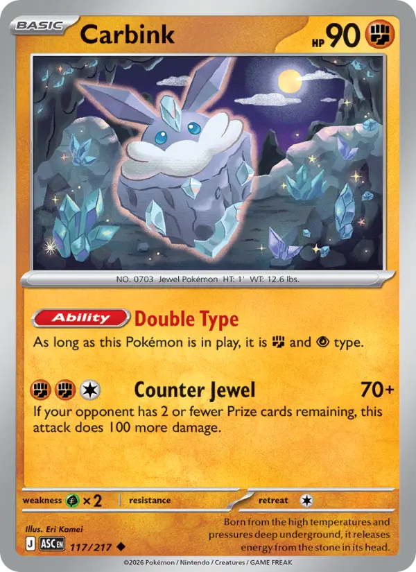 Carbink 117 Ascended Heroes Pokesingles