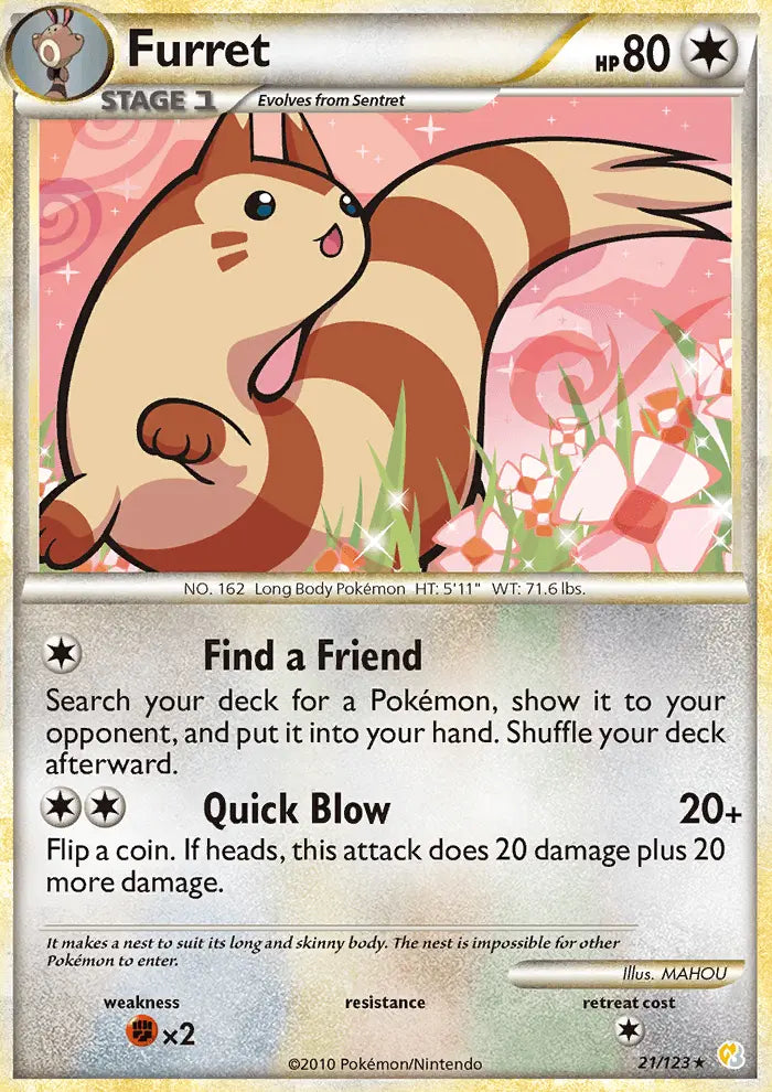 Furret 21 HeartGold SoulSilver Pokesingles