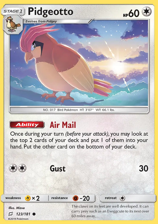 Pidgeotto 123 Team Up Pokesingles