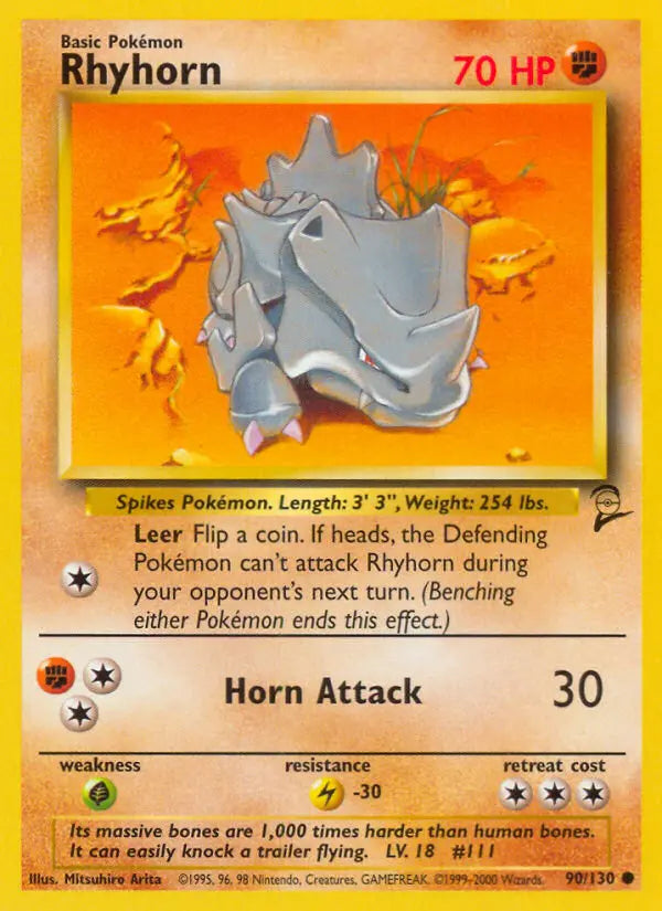 Rhyhorn 90 Base Set 2 Pokesingles