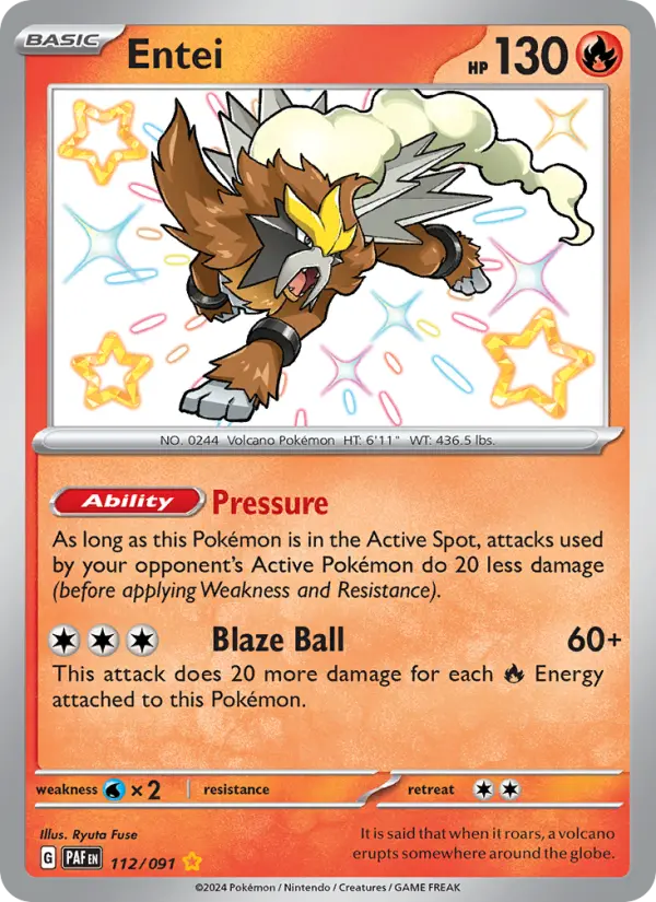 Entei 112 Paldean Fates Pokesingles