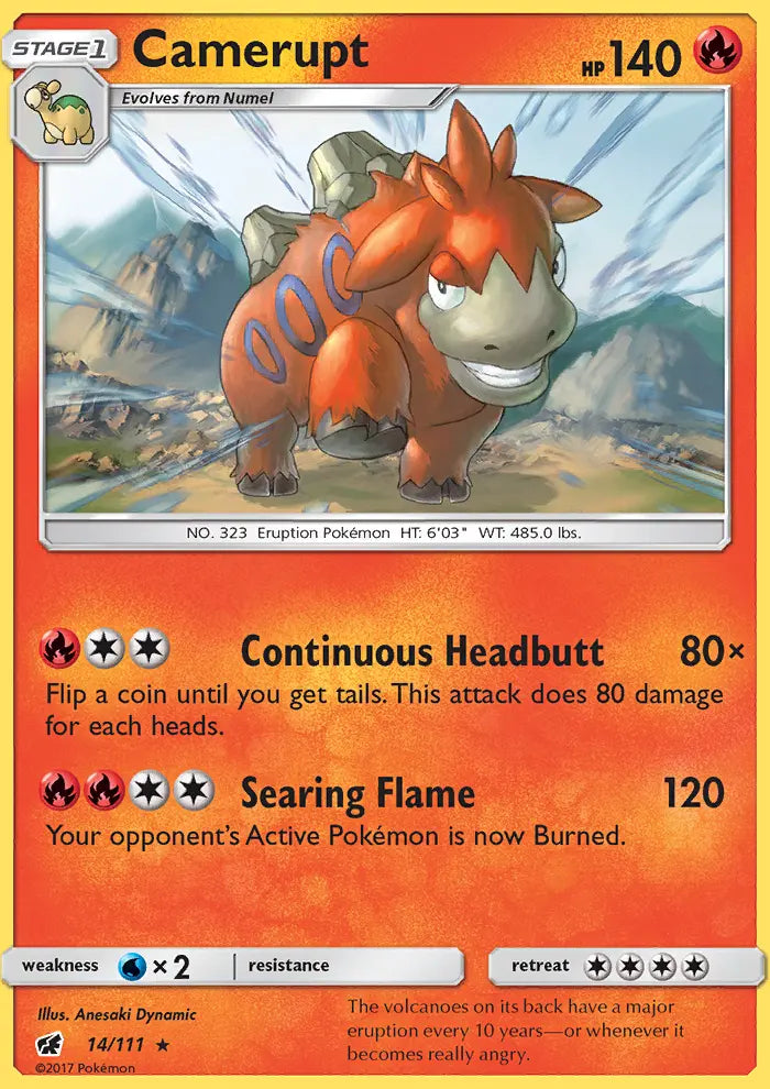 Camerupt 14 Crimson Invasion Pokesingles