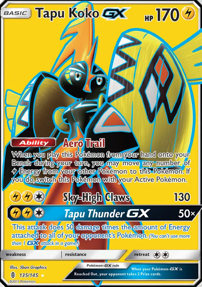 Tapu Koko GX 135 Guardians Rising Pokesingles