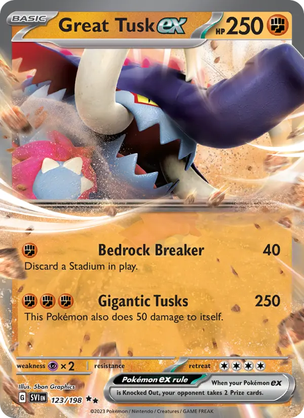 Great Tusk ex 123 Scarlet & Violet Pokesingles