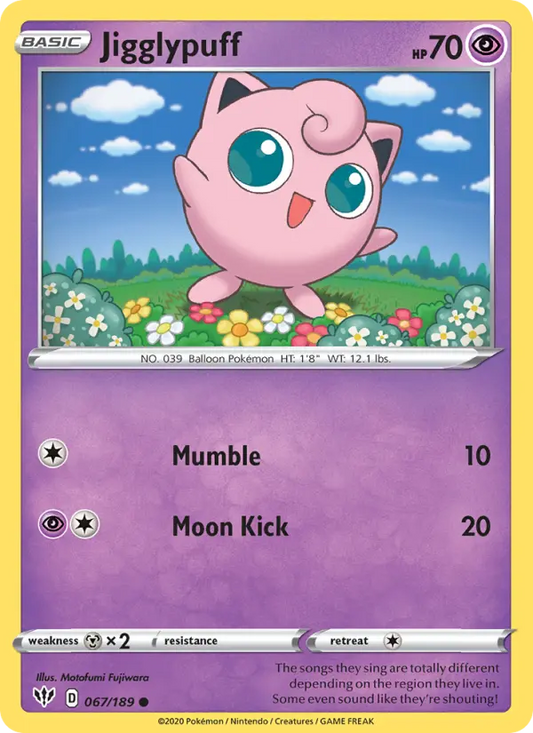 Jigglypuff 67 Darkness Ablaze Pokesingles