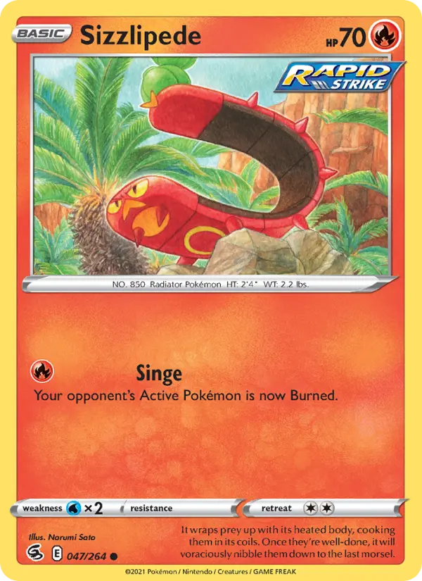 Sizzlipede 47 Fusion Strike Pokesingles