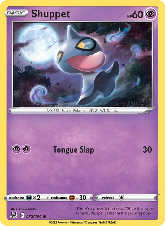 Shuppet 72 Lost Origin Pokesingles