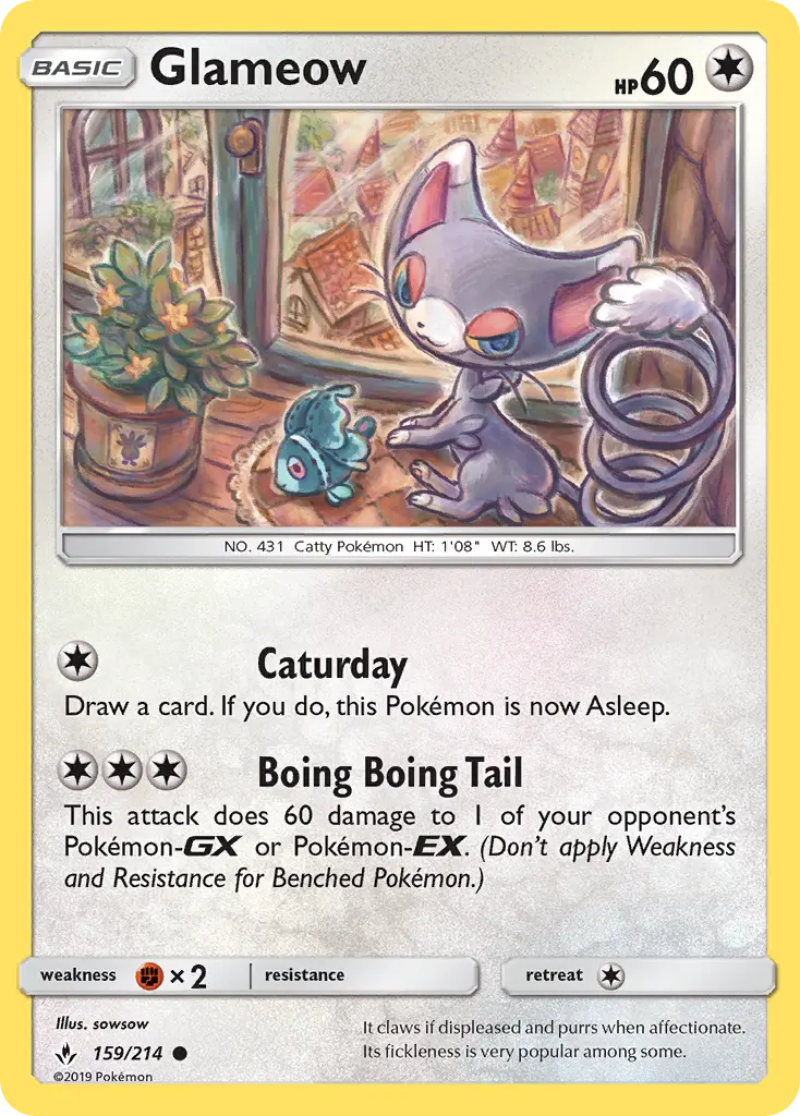 Glameow 159 Unbroken Bonds Pokesingles
