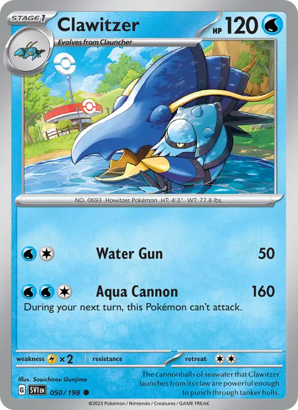 Clawitzer 50 Scarlet & Violet Pokesingles