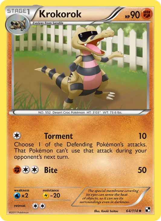 Krokorok 64 Black & White Pokesingles