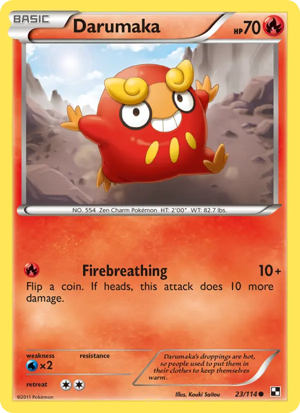 Darumaka 23 Black & White Pokesingles