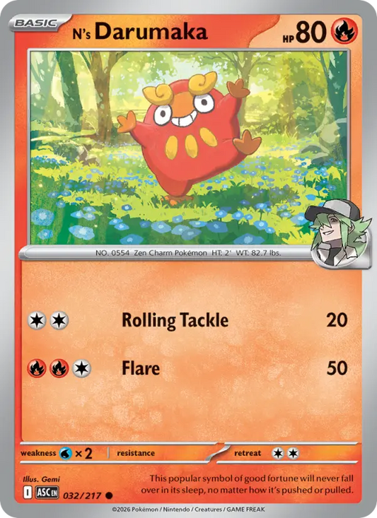 N's Darumaka 32 Ascended Heroes Pokesingles