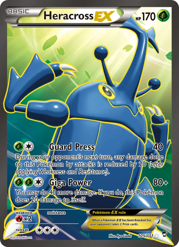 Heracross EX 105 Furious Fists Pokesingles