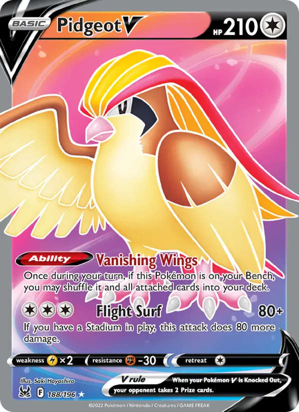 Pidgeot V 188 Lost Origin Pokesingles