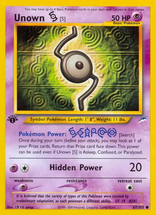 Unown [S] 87 Neo Destiny Pokesingles