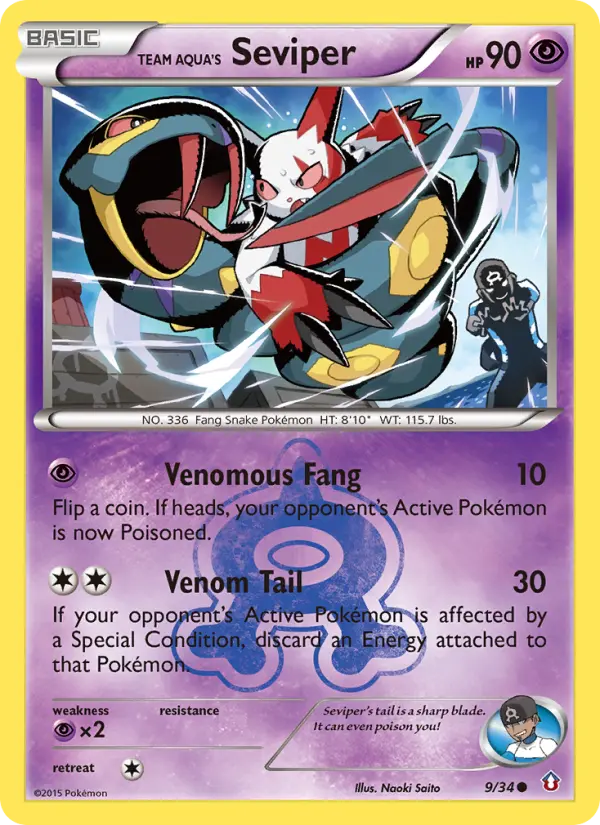 Team Aqua's Seviper 9 Double Crisis Pokesingles