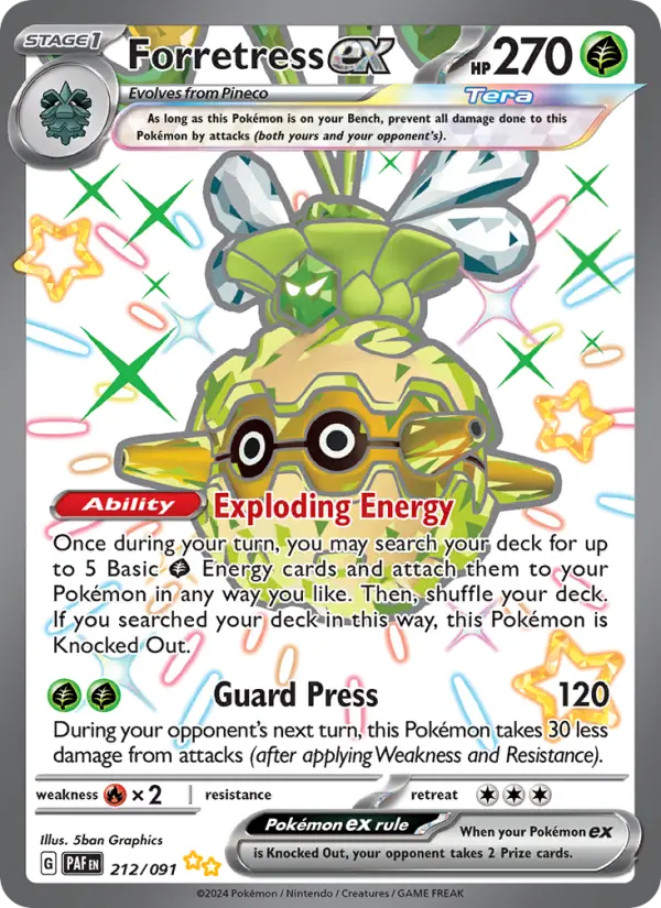 Forretress ex 212 Paldean Fates Pokesingles