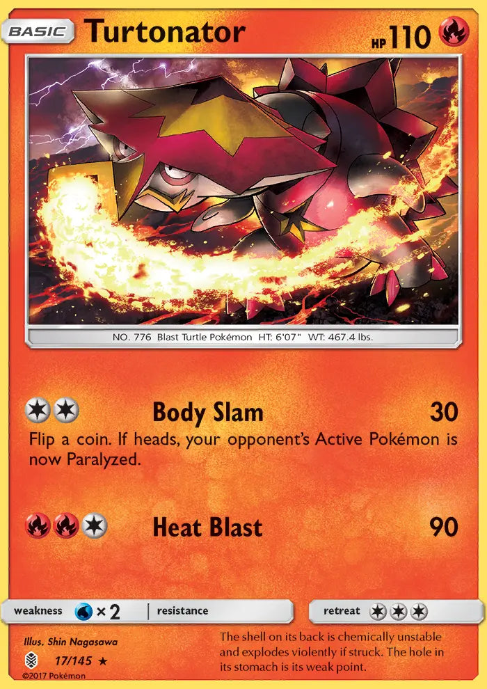 Turtonator 17 Guardians Rising Pokesingles