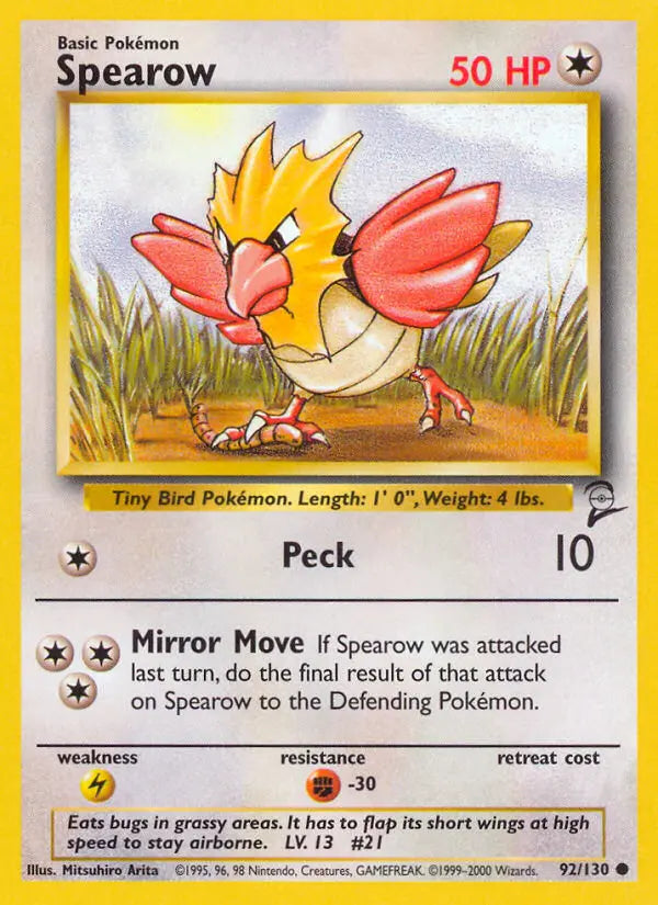 Spearow 92 Base Set 2 Pokesingles