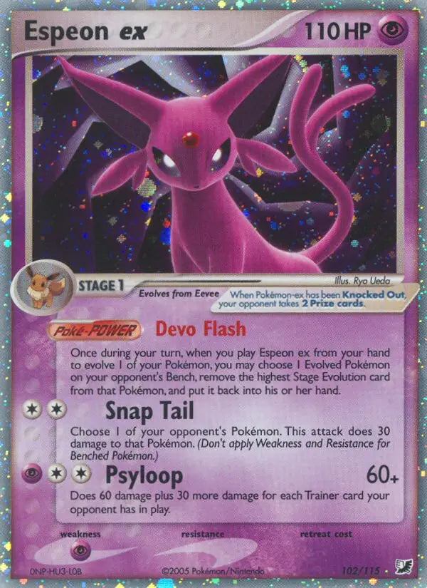 Espeon ex 102 Unseen Forces Pokesingles