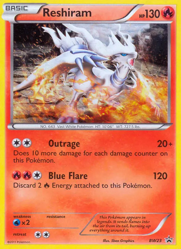 Reshiram BW23 BW Black Star Promos Pokesingles