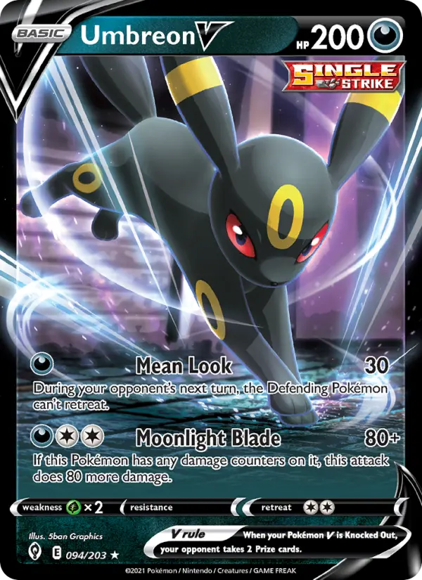 Umbreon V 94 Evolving Skies Pokesingles