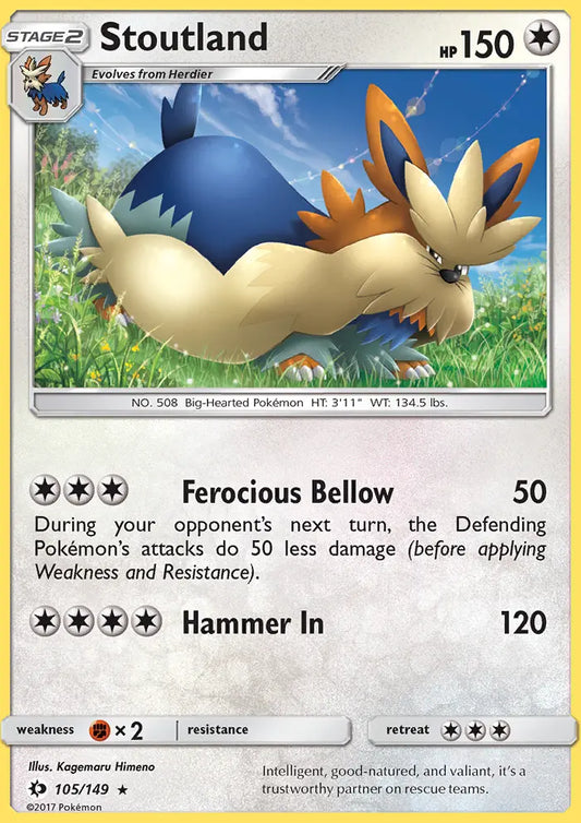 Stoutland 105 Sun & Moon Pokesingles
