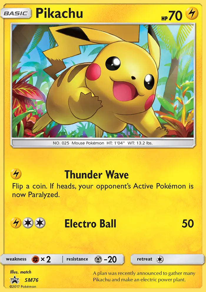 Pikachu SM76 SM Black Star Promos Pokesingles