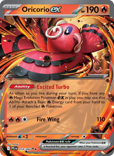 Oricorio ex 18 Phantasmal Flames Pokesingles