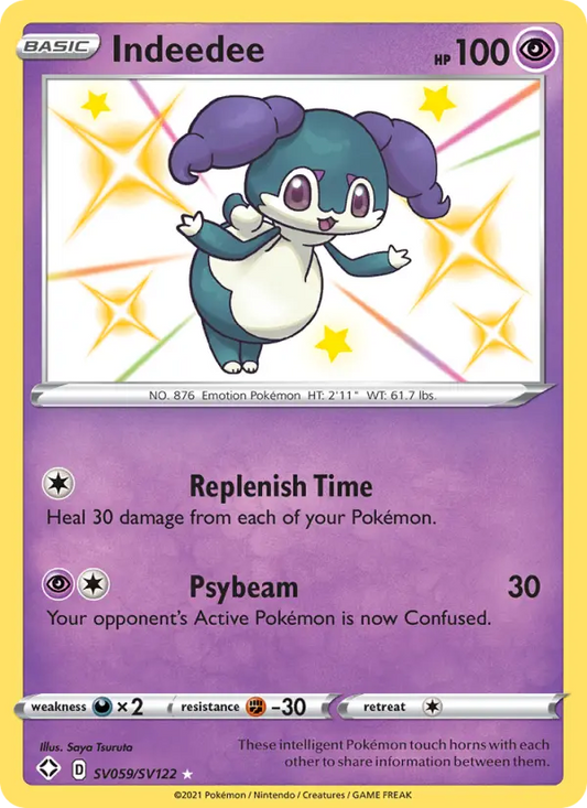 Indeedee SV059 Shining Fates Pokesingles