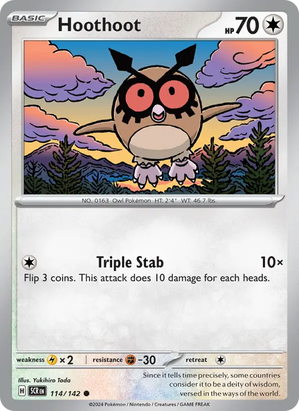 Hoothoot 114 Stellar Crown Pokesingles