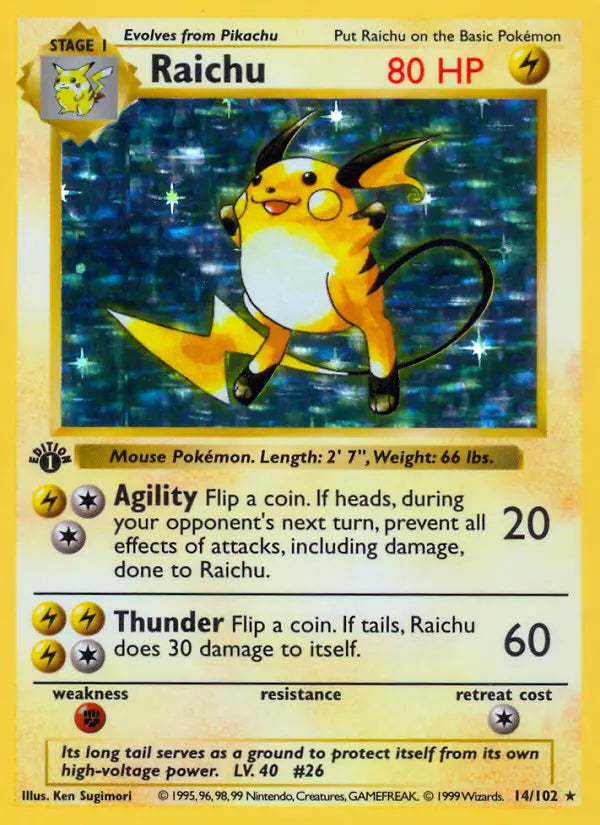 Raichu 14 Base Set Pokesingles