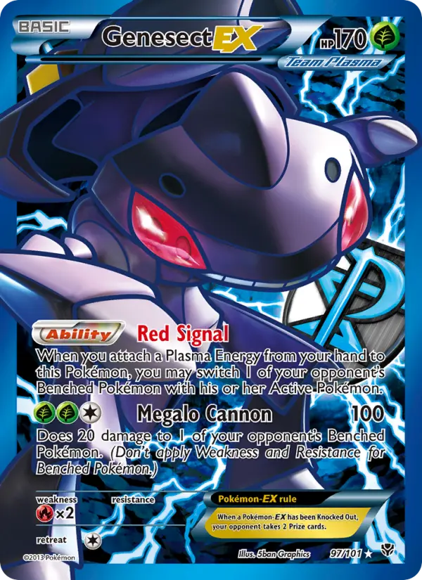 Genesect-EX 97 Plasma Blast Pokesingles