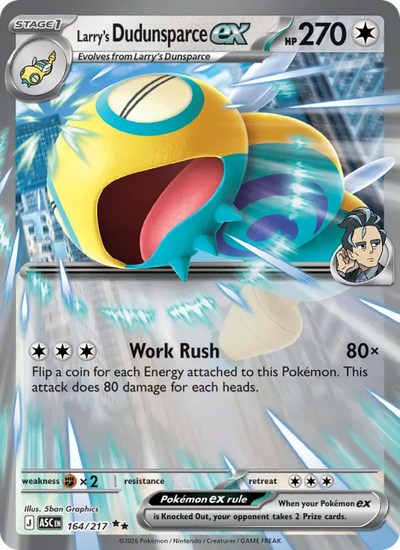 Larry's Dudunsparce ex 164 Ascended Heroes Pokesingles