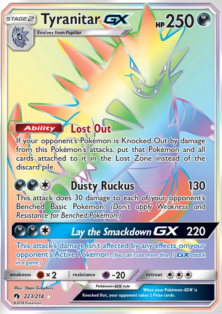 Tyranitar GX 223 Lost Thunder Pokesingles